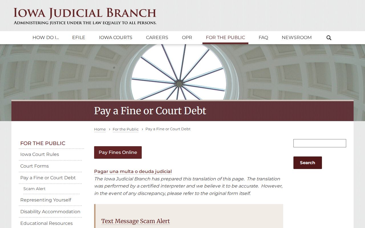Dickinson County warrant and citation payment search options