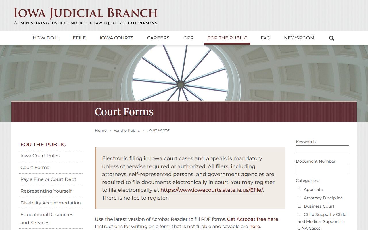 Dickinson County bench warrant court form filters